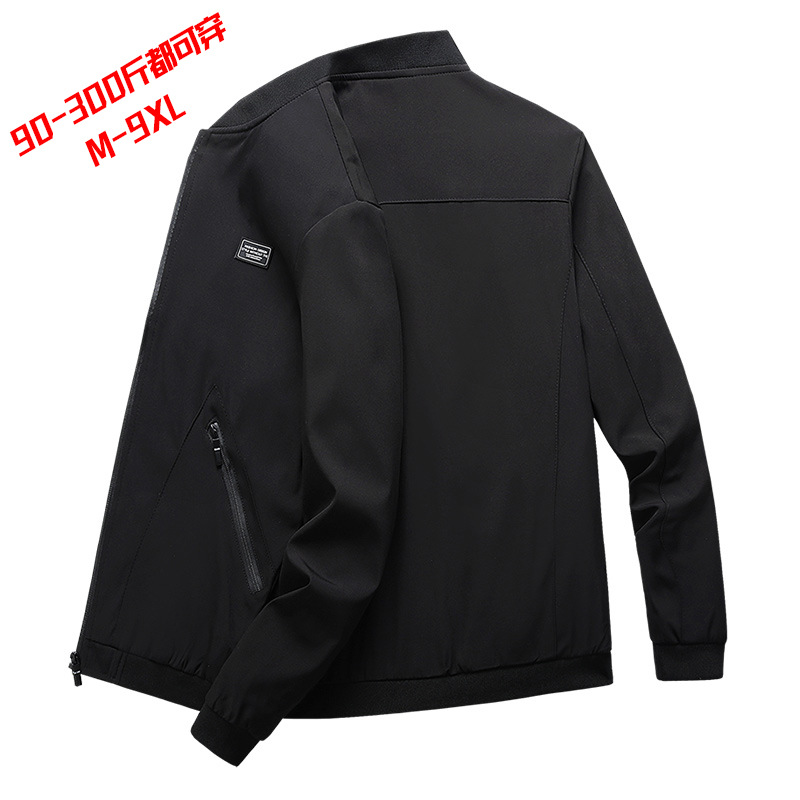 Chaqueta para hombre primavera y otoño nuevo cuello alto tendencia gordo más gordo talla grande suelta casual chaqueta superior de todo fósforo