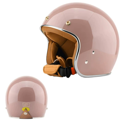 Motosiklet kaskı (dəbilqə) Motorcycle Retro Helmets, Electric - pink-silver-edge