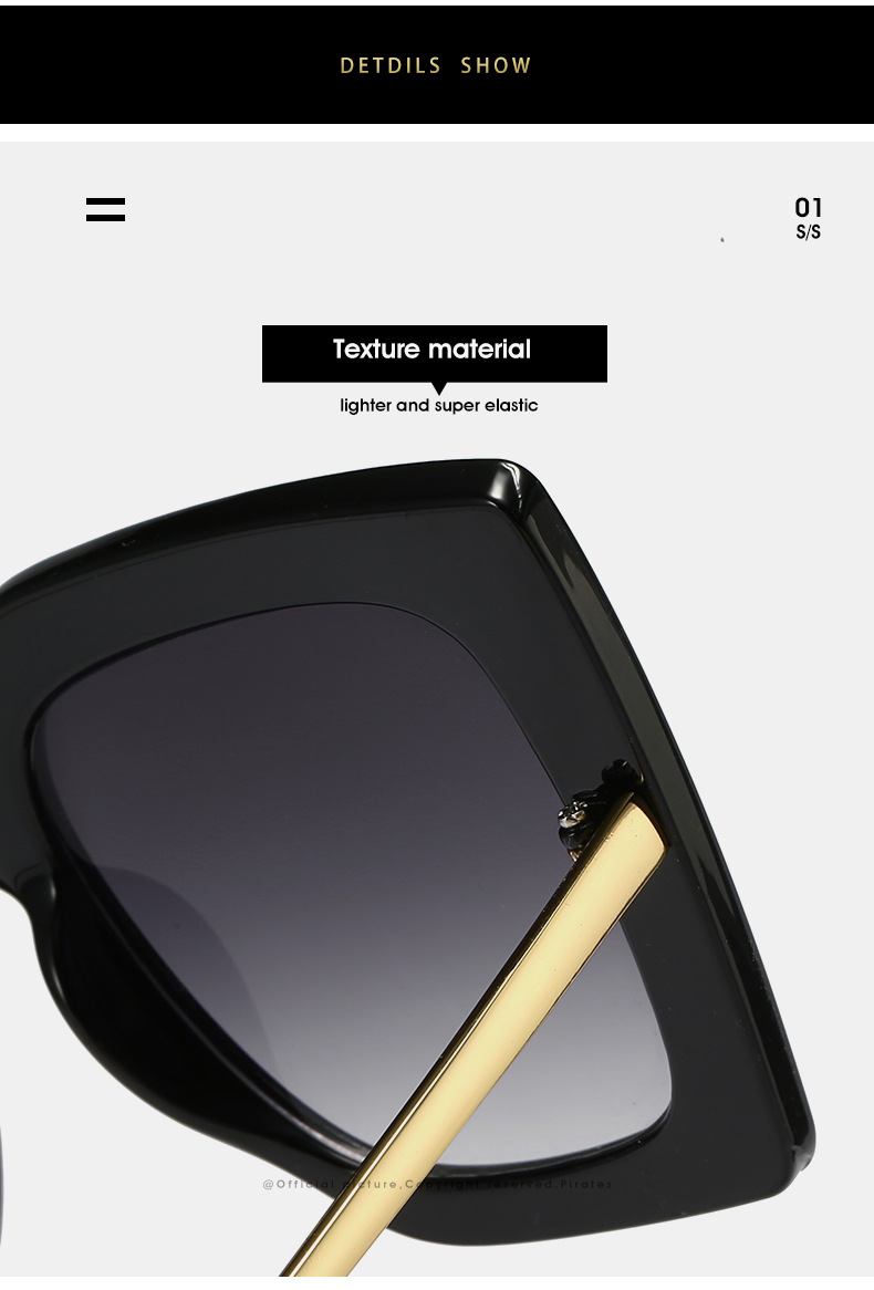 54g Weight Full Frame Glasses Structure Sunglasses Classification PC, UV400 Protection Lens Material Square Glasses Style Outdoor, Travel Occasion Color Block Pattern All Seasons Season Unisex Gender Elegant, Streetwear Style Elegant Streetwear Color Block PC UV400 Protection Square Full Frame Women's Sunglasses 9