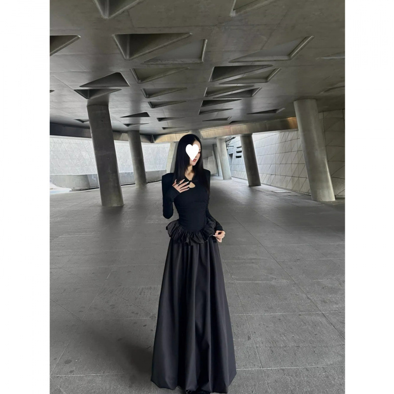 Black New Chinese-Style Long-Sleeve Qipao Dress for Women, Early Autumn, High-End, Elegant, Waist-Cinching, Birthday Dress, Long Gown Black New Chinese-Style Long-Sleeve Qipao Dress for Women, Early Autumn, High-End, Elegant, Waist-Cinching, Birthday Dress, Long Gown