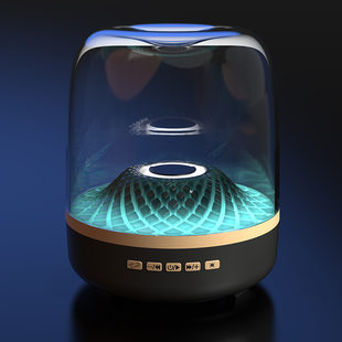 Huaqiang North Haman's same desktop bass gun Liuli 4th generation Bluetooth audio GLASS Black Gold Code stuck