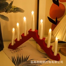 跨境爆款led电子蜡烛桥灯圣诞节日室内装饰氛围灯台灯网红小夜灯