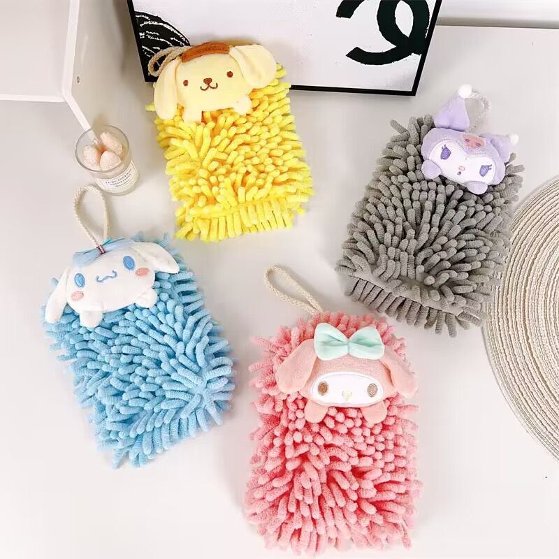 Chenille Wipe Hand Towel Hanging Household Kitchen Thickened Water Absorbent Quick-drying Towel Bathroom Children's Handkerchief Factory Direct Sale