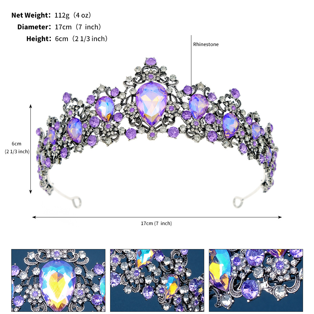 Crown Pattern Women's Gender Elegant Retro Women's Crown Alloy Diamond Crown