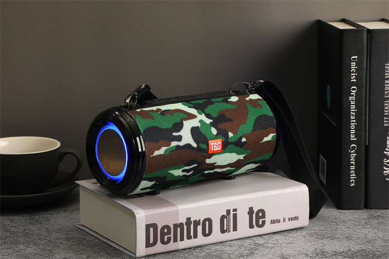 Altavoz Bluetooth TG537, subwoofer impermeable con luces RGB, tarjeta T, para exteriores