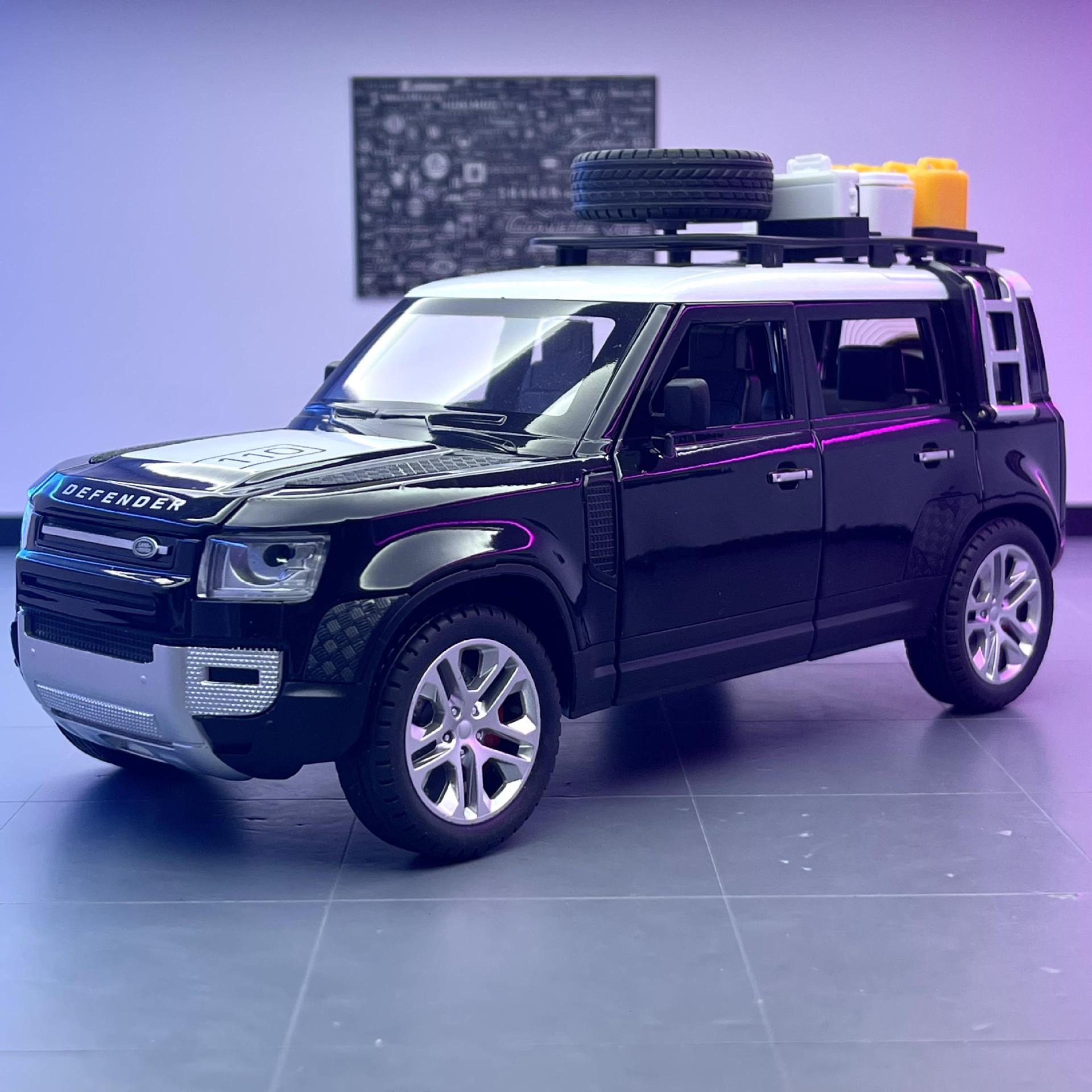 Aleación de coche 1:24 genuino Luhu guardia modelo de coche tire hacia atrás con sonido y luz juguete off-road vehículo modelo de música adornos