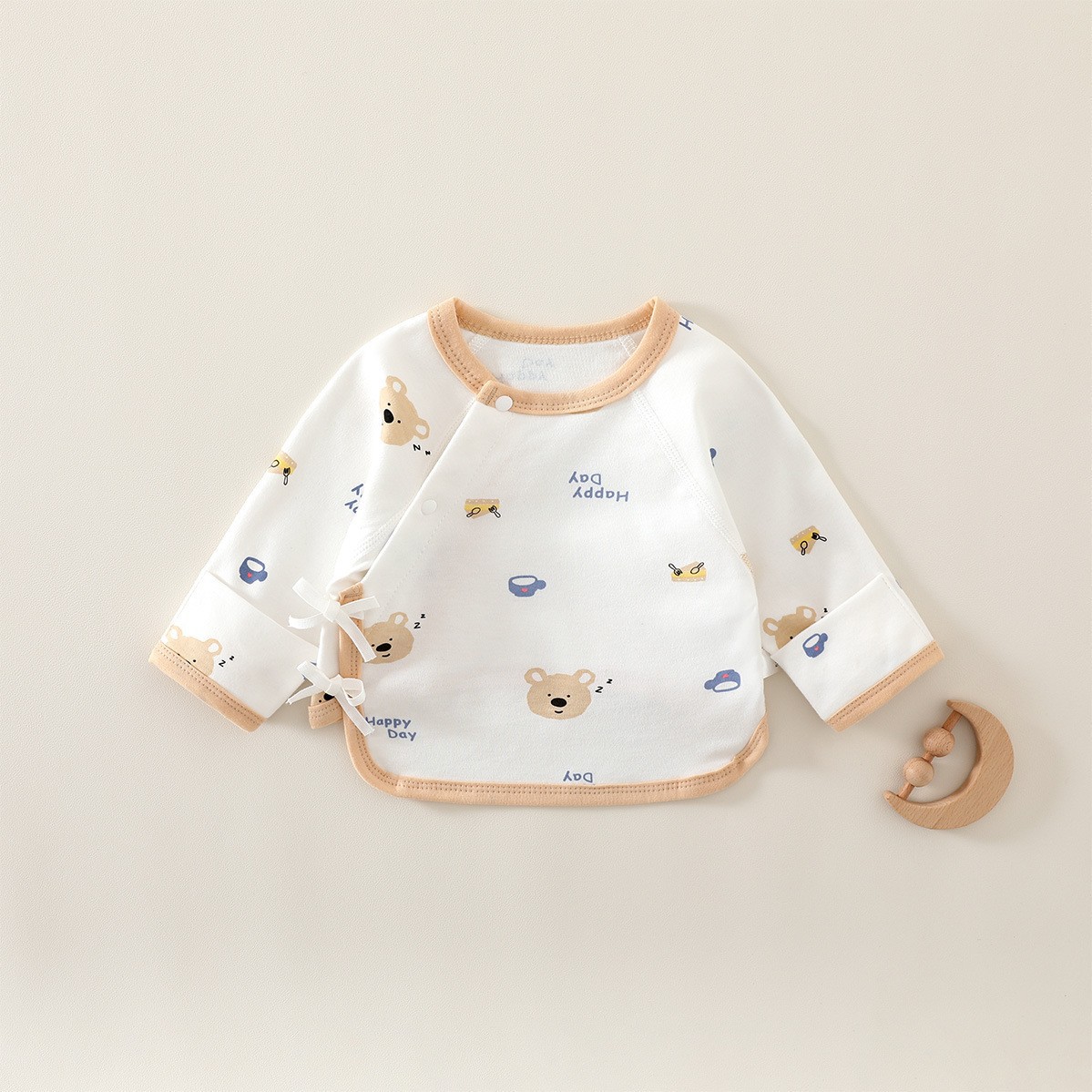 Ropa de media espalda recién nacido Four Seasons Algodón puro sin hueso bebé camisa de media manga bebé monje ropa Pijamas