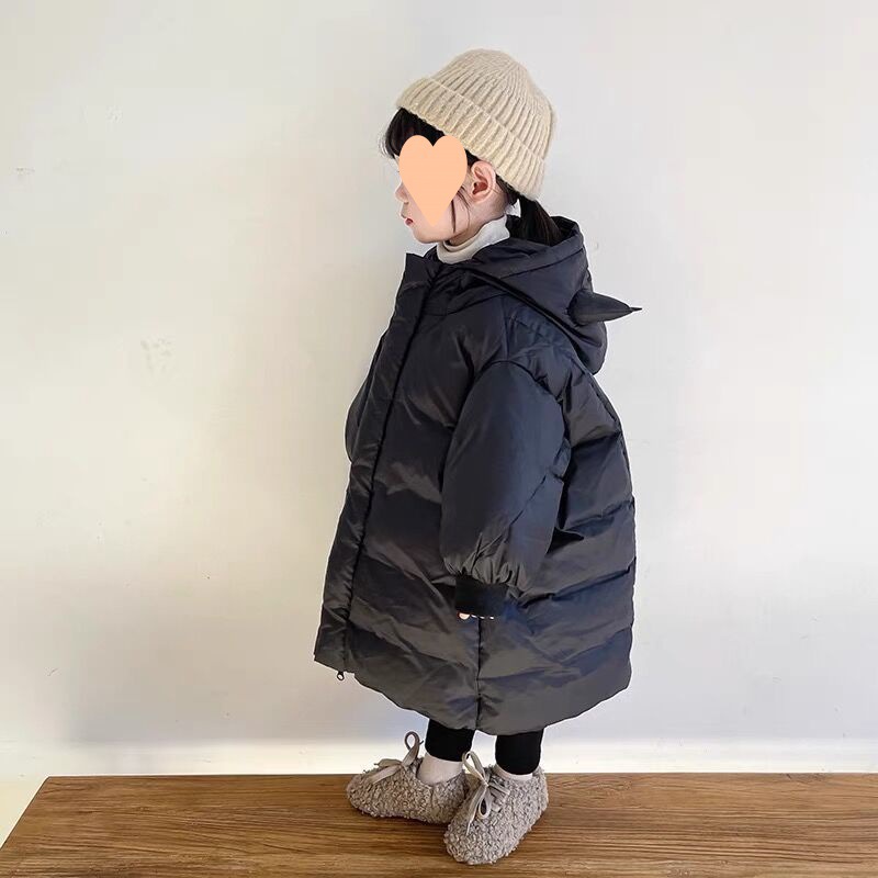 Winter Children's Clothing for Boys and Girls, White Duck Down, Medium and Large Children's Little Devil down Jacket, Medium and Long Baby Thickeneded Jacket