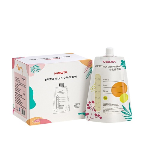 Misuta Baby Fresh Bag Milk Storage Bag Directly Connected to Breast Pump 200ML Storage Bag Frozen Portable Milk Storage Bag