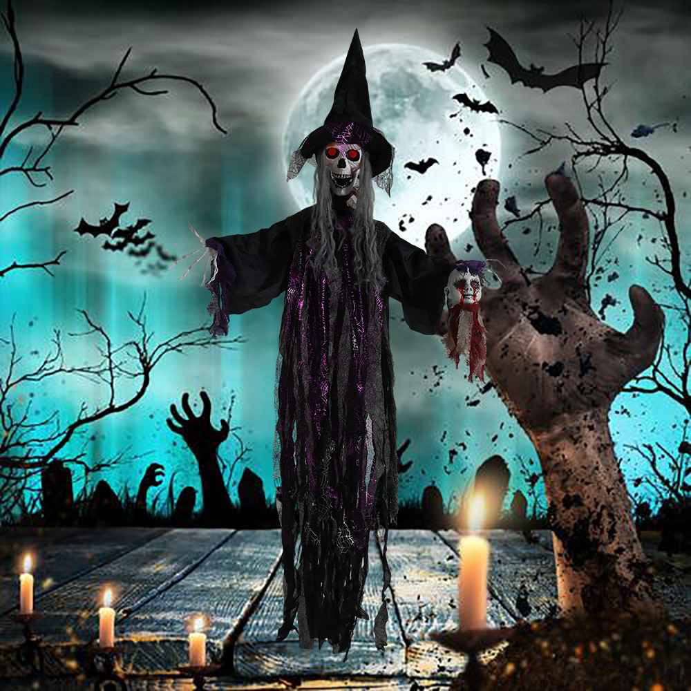 Casa embrujada ktv accesorios de diseño de lugar tela de espuma gris azul fantasma colgante decoración de Halloween juguete fantasma esqueleto de terror
