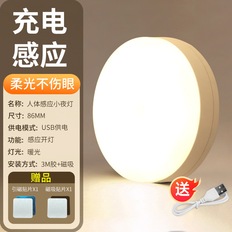 2024 nueva lámpara de inducción del cuerpo humano iluminación automática de noche pasillo doméstico control de voz inteligente carga de luz de noche