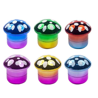 蘑菇锌合金橡皮漆磨烟器四层研磨器grinder烟草烟具配件套装塑料