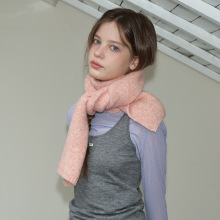 自制35%羊毛夹花纯色针织围巾女冬季韩系少女氛围感柔软毛线围脖