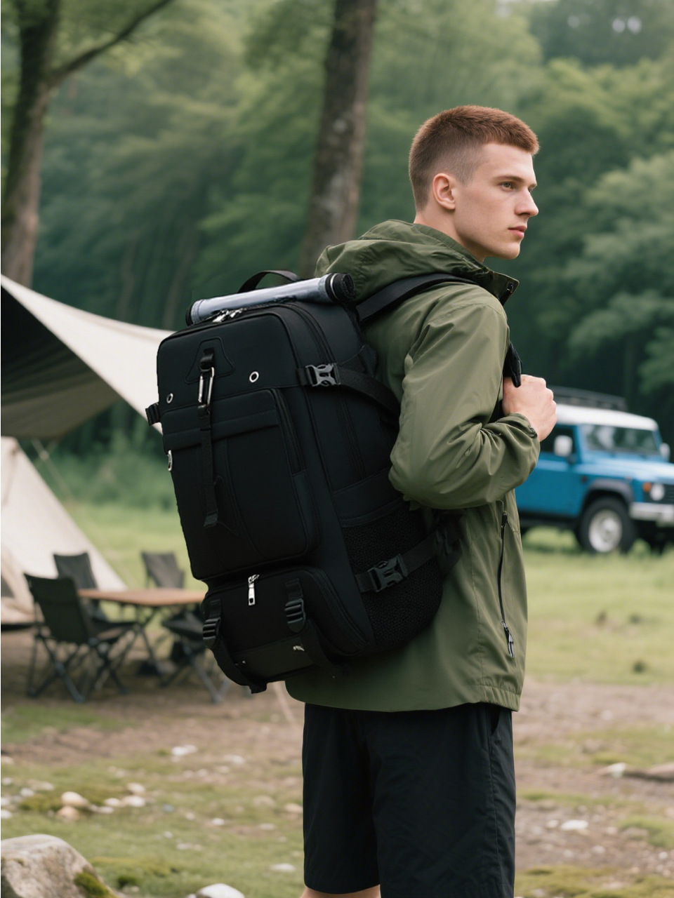 Men With High-end Feel, Large Capacity, Crossbody And Handheld Travel Bag, Outdoor Hiking Backpack For Women_voghion.com
