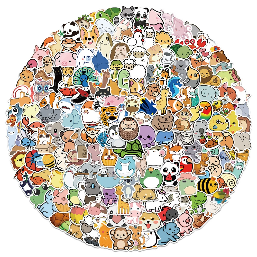 200 штук ненарушение мультфильм натуральные маленькие животные коллекция наклейки граффити гитара Скутер Багаж водонепроницаемые наклейки