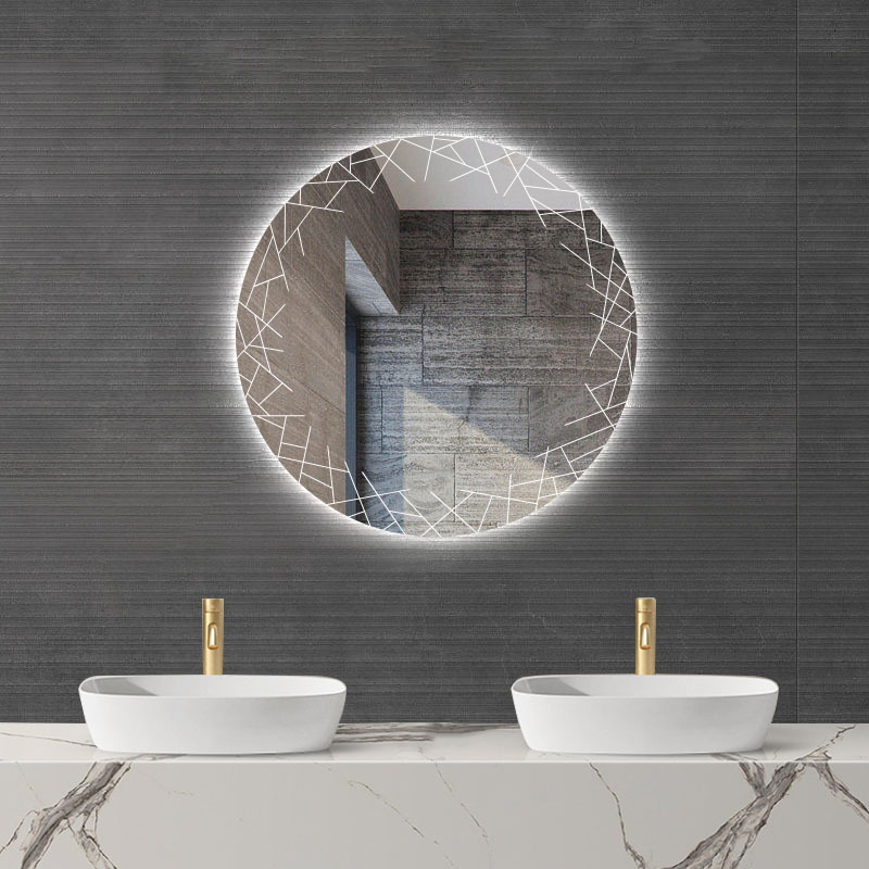 Espejo inteligente redondo creativo pantalla táctil espejo de baño baño pared led espejo de maquillaje luminoso