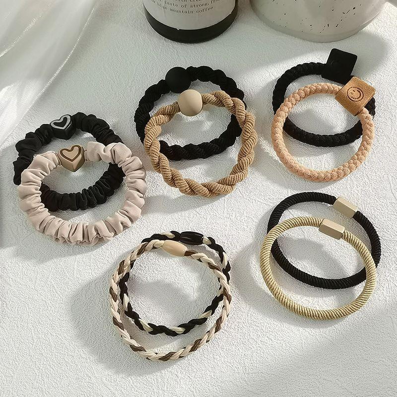 Simple elegante diadema alta banda de goma elástica duradera para el cabello de las niñas cuerda de lazo alta Cola de Caballo banda para el cabello cubierta de cuero tocado