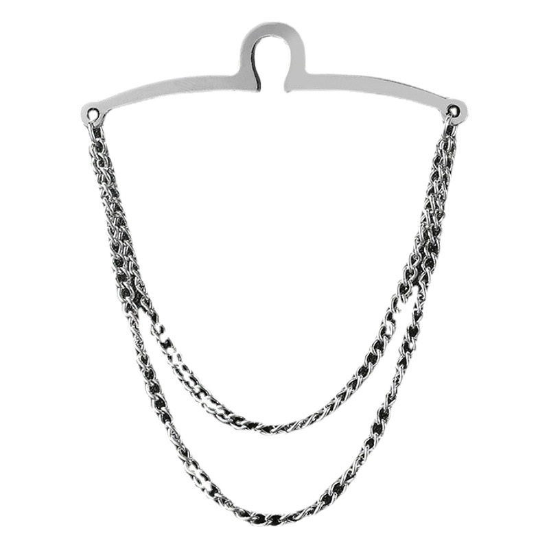 2023 accesorios de corbata de los hombres de moda cadena de metal cadena en forma de U Cadena de camisa formal joyería versátil moda creativa