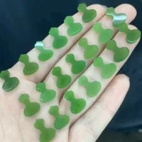 Натуральный Хетиан Яшма Плоская тыква Голый камень, ледяной зеленый зеленый, водяная голова ноги, нефрит нежный