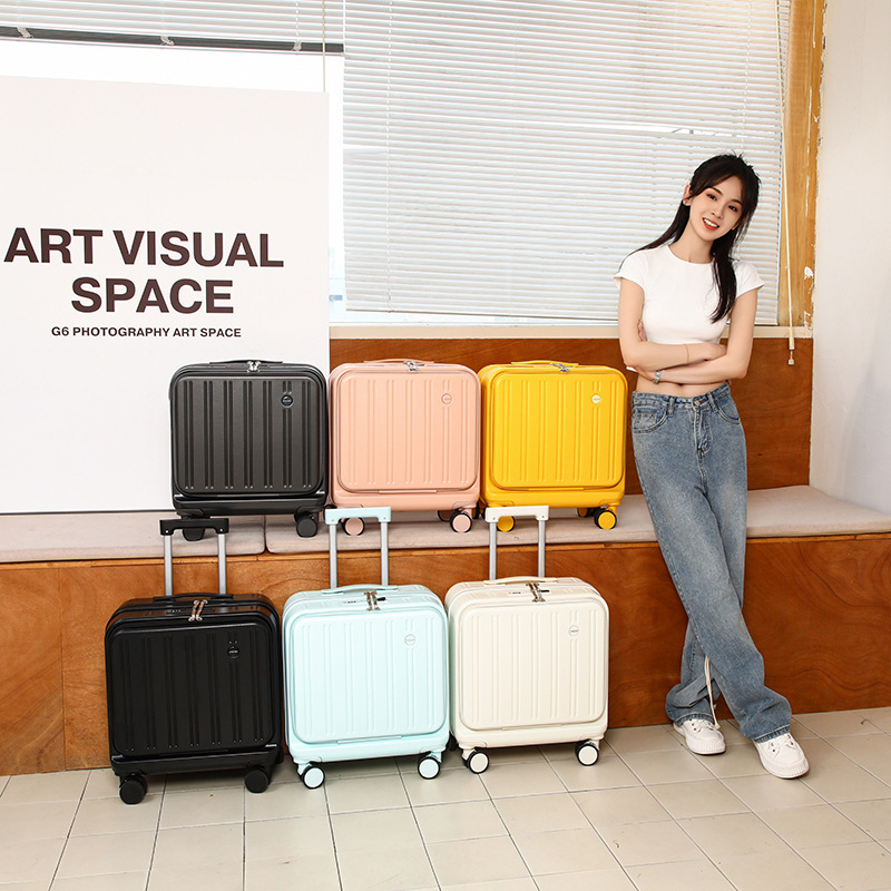 18-inch Luggage Case Women's Small Aircraft Trolley Case 20-inch Spring and Autumn Air Travel Code Boarding Leather Case