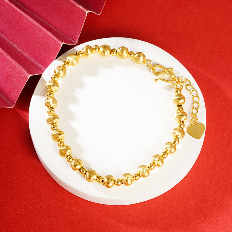 Nueva pulsera de cuentas China Vietnam arena oro antiguo patrimonio Ley Yiwu joyería suministro directo de fábrica sala de transmisión en vivo popular Retro