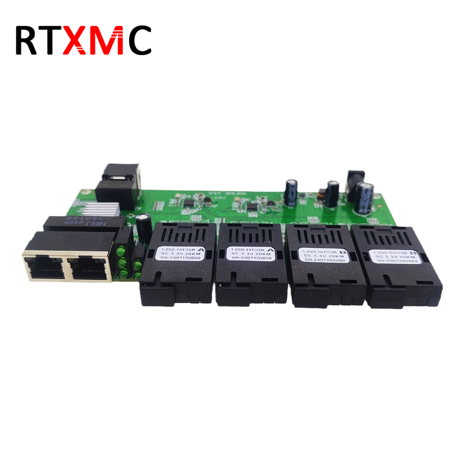 厂家直销千兆4光3电光纤收发器千兆单模单纤交换机多光多电SC主板