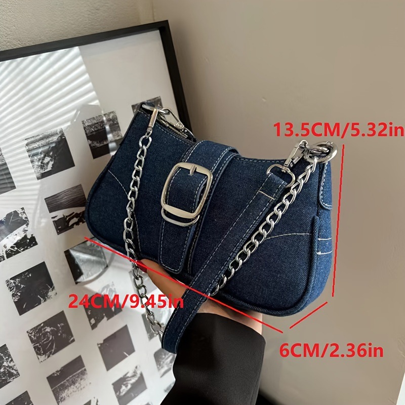Bolsa de denim popular en línea para mujeres 2025, nueva moda retro bolso de hombro de brazo textura mochila h9098
