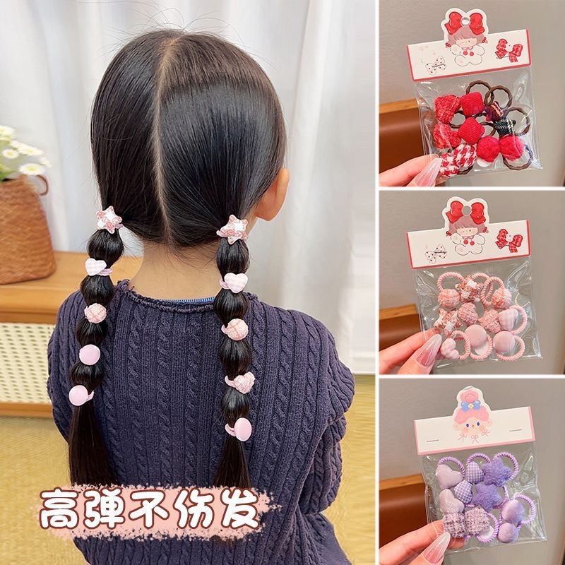 Niños de alta gama pulgar anillo de cabello bebé pequeño cinturón de goma chica pequeña cantidad de cabello de cabello de caña de invierno cauda de caballo