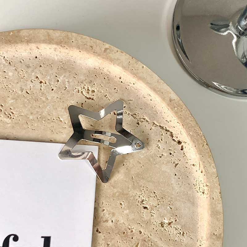 320g Weight Hair Clip Hair Accessories Type 1 Piece Quantity Daily Occasion Alloy Material Star Pattern Women's Gender Plating, Hollow Out Design Simple Style Style Women's Simple Style Star Alloy Plating Hollow Out Hair Clip 3
