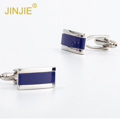 New Rectangle Silver-plated Metal Tie Clips for Imported Men's French-style Shirts Wholesale