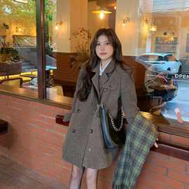 毛呢大衣外套女2025秋冬新款秋冬感小个子呢子赫本风