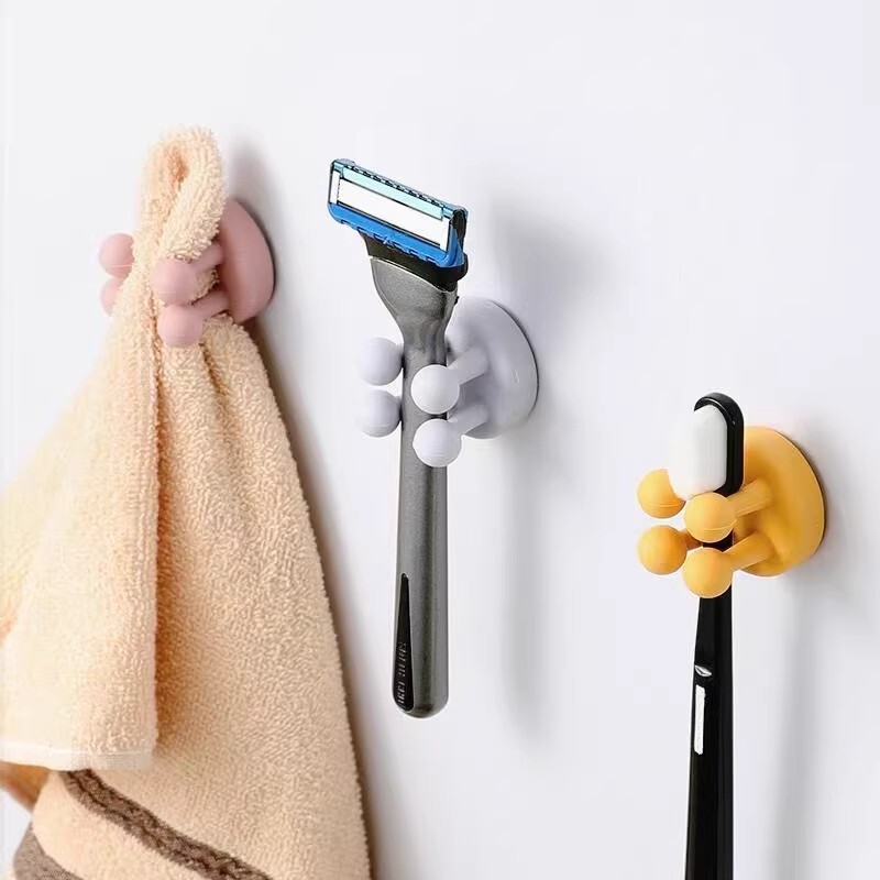 No-Nail Silicone Traceless Office Hooks, Wall-Mounted Kitchen Adhesive Hooks, Bathroom Toothbrush, Toothpaste, Razor Adhesive Hooks No-Nail Silicone Traceless Office Hooks, Wall-Mounted Kitchen Adhesive Hooks, Bathroom Toothbrush, Toothpaste, Razor Adhesive Hooks