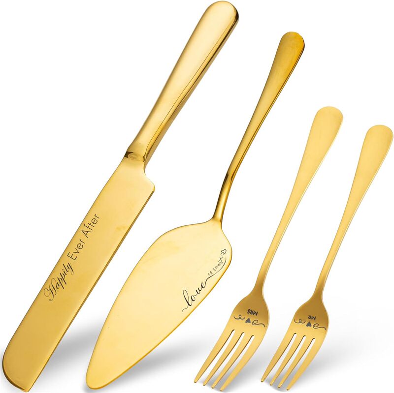 4-piece set golden silver black stainless steel cake knife shovel fork dessert suit outdoor household products fruit knife