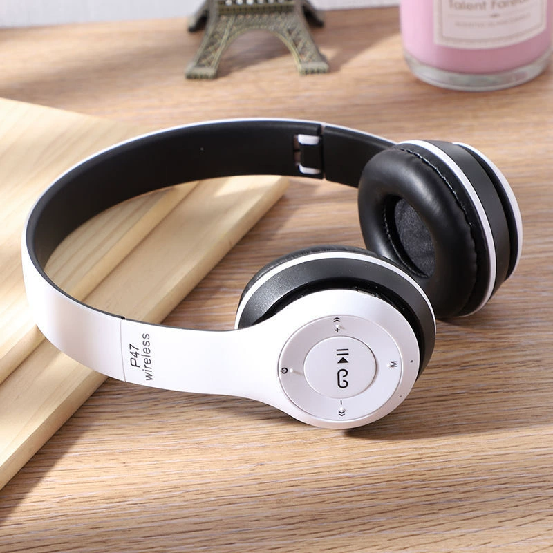 Wireless Bluetooth Headset P47, Foldable Stereo with Heavy Bass, On-ear Controls