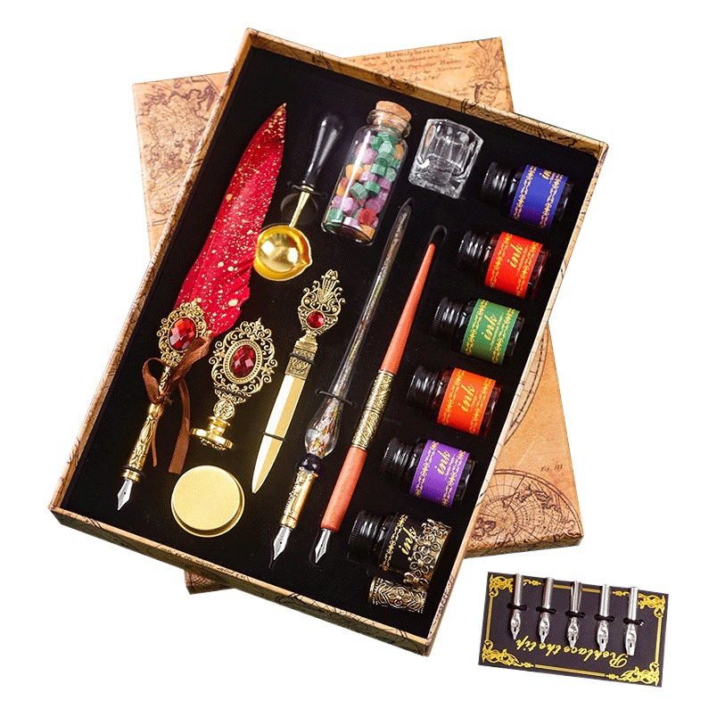 Estilo europeo de estilo británico complejo clásico pluma mecánica pluma traje DIP pluma llano Año Nuevo inmersión pluma caligrafía práctica