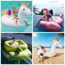 小号独角兽充气浮排批发儿童坐骑躺椅浮床酒店泳池漂浮大号游泳圈