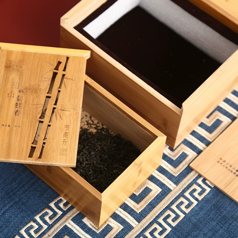 Деревянный ящик для хранения чая Деревянная Подарочная коробка для чая Двойной горшок костюм Черный чай Зеленый чай Lycium ruthenicum Упаковочная коробка