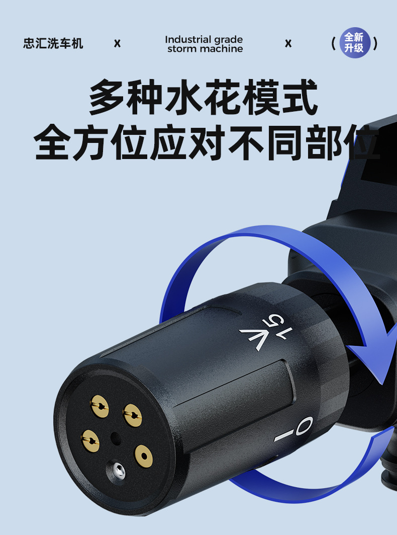 Cross-Border Household Wireless Car Washing Machine, New Three-In-One High-Pressure Water Gun, High-Power Rechargeable Lithium Battery Car Washing Machine