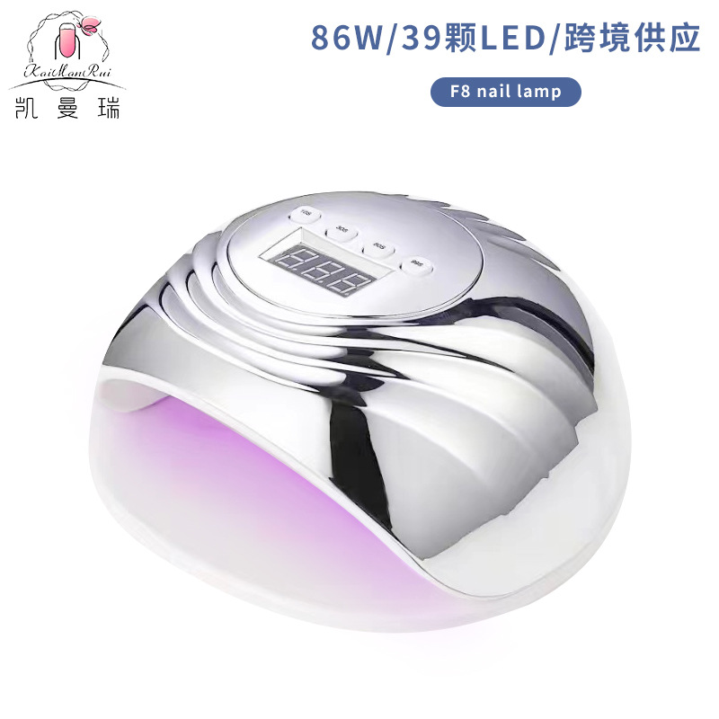 Lámpara de uñas de luz roja de alta potencia de 86W, lámpara de fototerapia UV LED para uñas, lámpara inteligente para curar uñas, transfronteriza