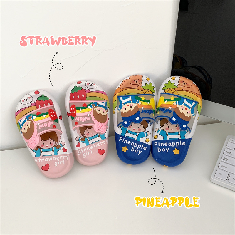 Hot-selling Kids' Slippers for Summer, New Arrival—Cute Cartoon Designs, Unisex Indoor Home Shoes, Non-Slip Baby Sandals—Wholesale