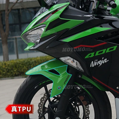 Suitable for Kawasaki NINJA 400 invisible car cover, transparent fuel tank protective film, scratch-resistant paint surface modification accessories (Car paint protective film) - front-fender-areareal-tpu-75milinvisible-car-wrap-default-item