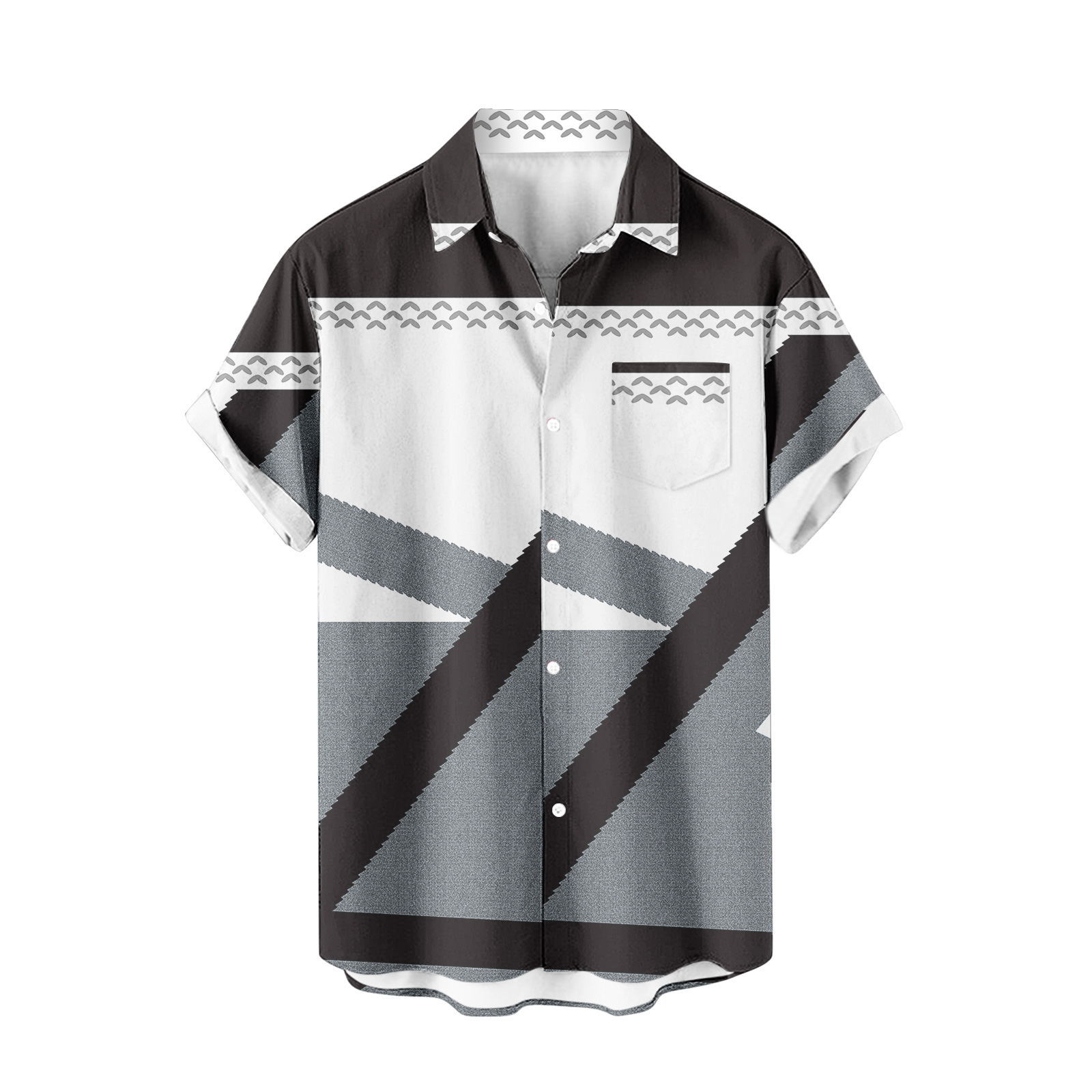 Venta caliente para hombres nueva camisa de manga corta 3D impresión digital moda casual Hawaii playa solapa para hombres