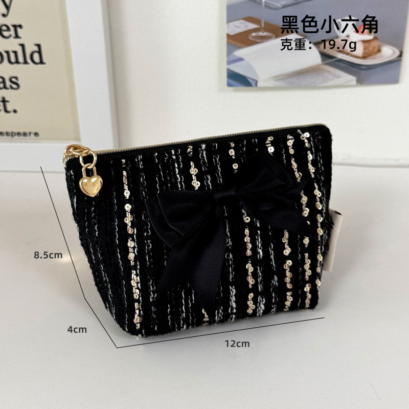 リボン小さな香り小銭入れポータブル口紅化粧品収納袋女の子かわいいミニバッグ卸売|undefined