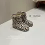 翻领内增高毛毛真皮短靴