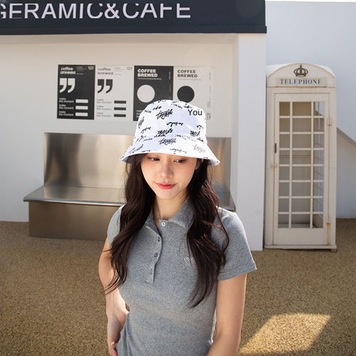 New Style Fisherman Hat Trend Fisherman Hat Dual-Sided Sunshade Hat Printed Fisherman Hat Fisherman Hat For Women Influencer Sun Hat