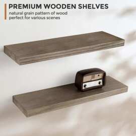 木质置物架跨境客厅卧室墙壁收纳架简约一字隔板实木置物书架