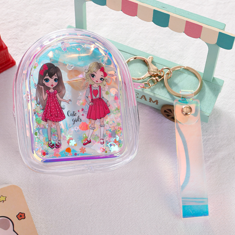 Bolsos de mujer accesorios colgantes pvc láser transparente señoras lindo mini monedero monedero monedero estuche para llaves estuche para llaves