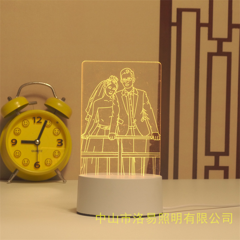 3D lámpara de noche acrílica atmósfera regalos de cabecera atmósfera lámpara de evento regalos al por mayor DIY lámpara de escritorio ideas de Navidad