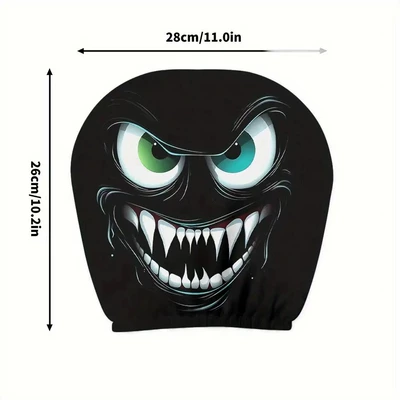 Universal seat cover – Ghost Character Dark Style Headrest - 23-double-sided-printing-1pc-26cm28cm