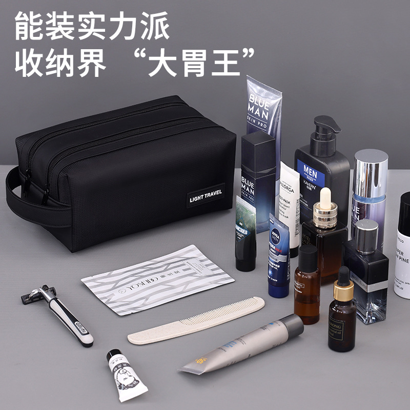 Bolsa de lavado con doble cremallera separada en seco y húmedo para hombres, viaje de negocios, fitness, natación, bolsa de almacenamiento impermeable, bolsa de cosméticos portátil